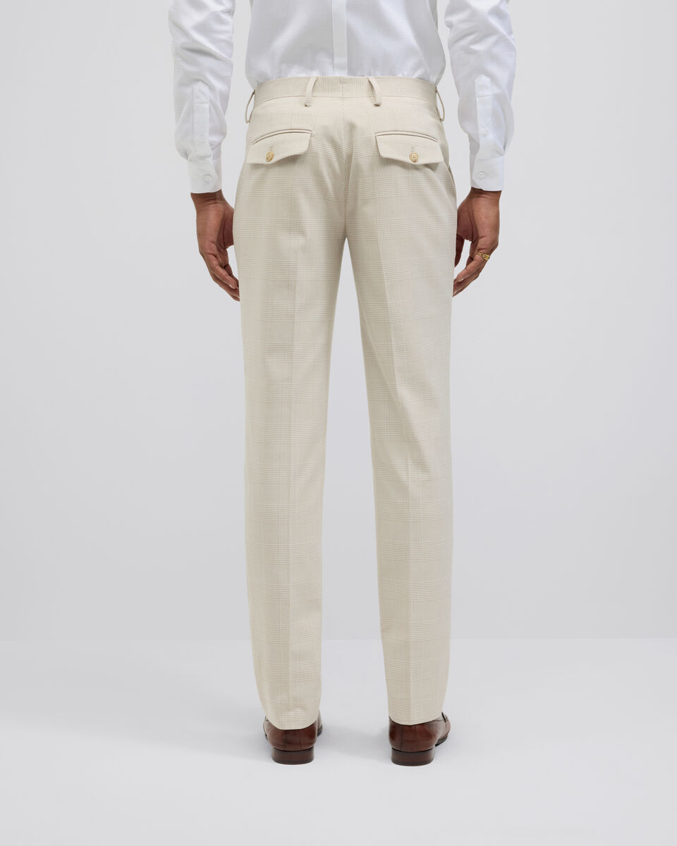Prince of Wales Check Tailored Suit Pant, Natural Check, hi-res